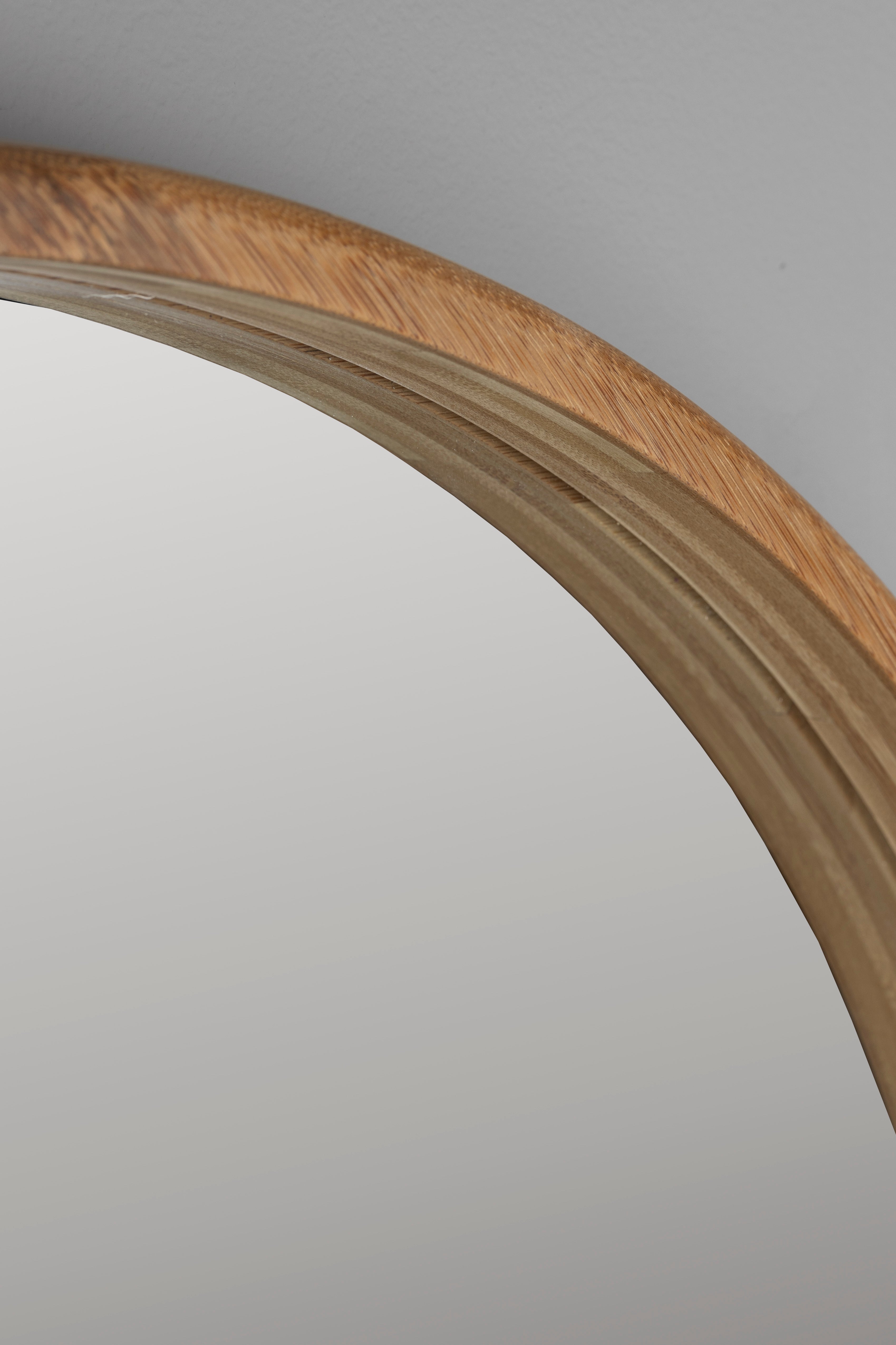 Dutchbone Caroun Natural Bamboo Round Wall Mirror Large